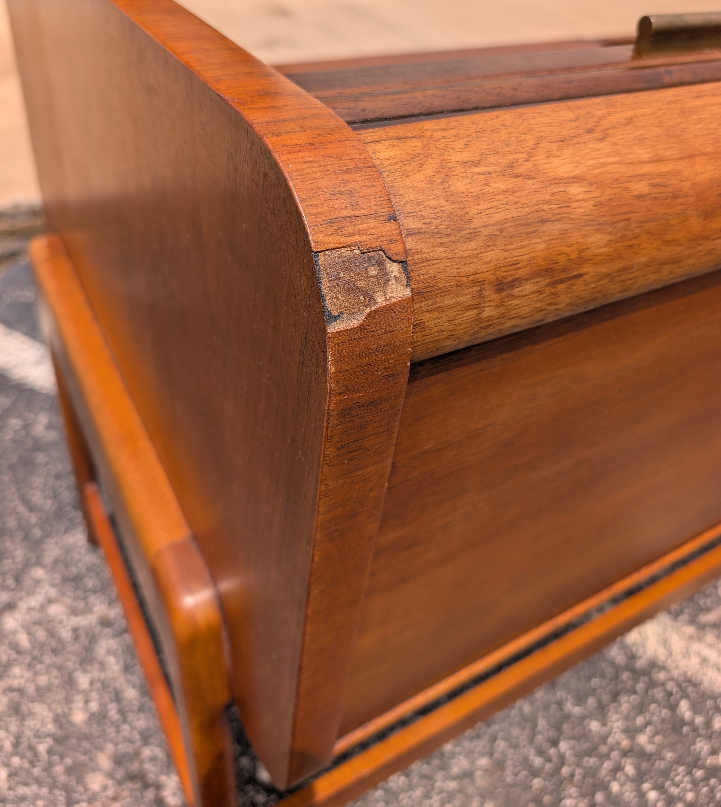 Mid Century Modern Walnut Roll Top Desk by Sligh Lowry