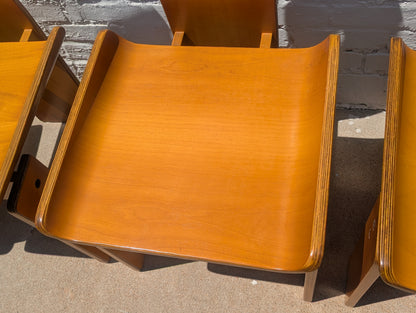 Mid Century Italian Modern Bentwood Dining Chairs Attributed to Edoardo Landi for Nikol International