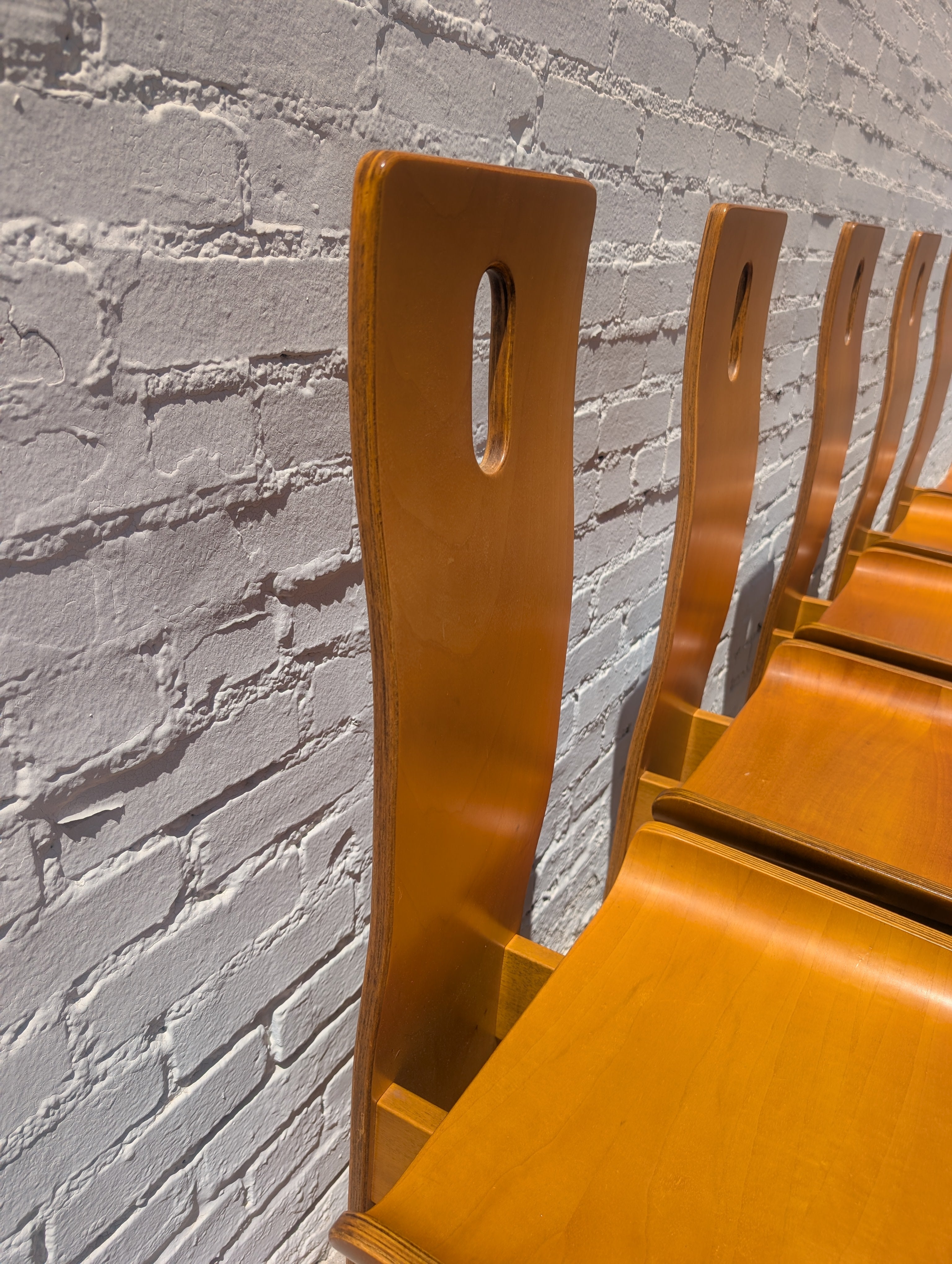Mid Century Italian Modern Bentwood Dining Chairs Attributed to Edoardo Landi for Nikol International