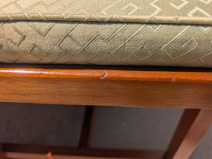 Mid Century Modern Frank Lloyd Wright Taliesen Mahogany and Fabric Dining Chairs