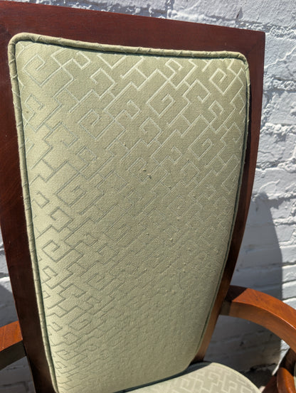 Mid Century Modern Frank Lloyd Wright Taliesen Mahogany and Fabric Dining Chairs