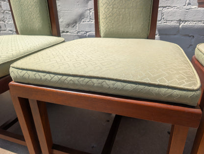 Mid Century Modern Frank Lloyd Wright Taliesen Mahogany and Fabric Dining Chairs