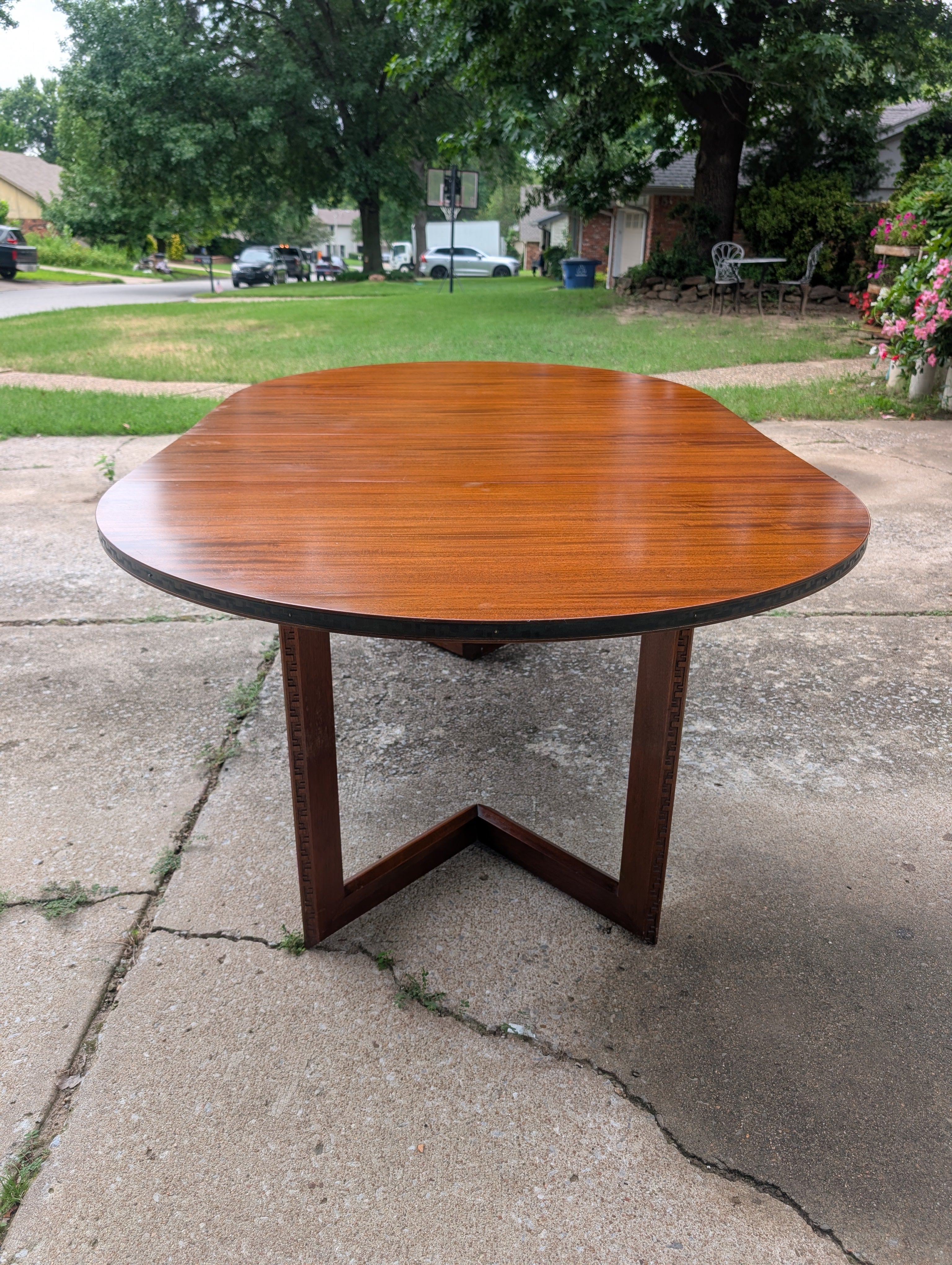 Mid Century Modern Frank Lloyd Wright Taliesen Mahogany Dining Table