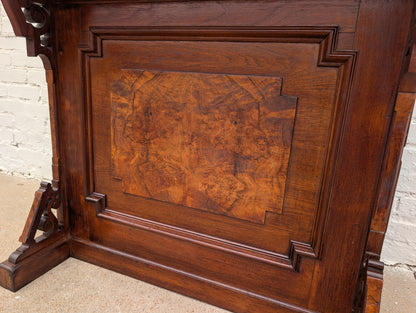 Victorian Walnut and Burlwood Roll Top Secretary