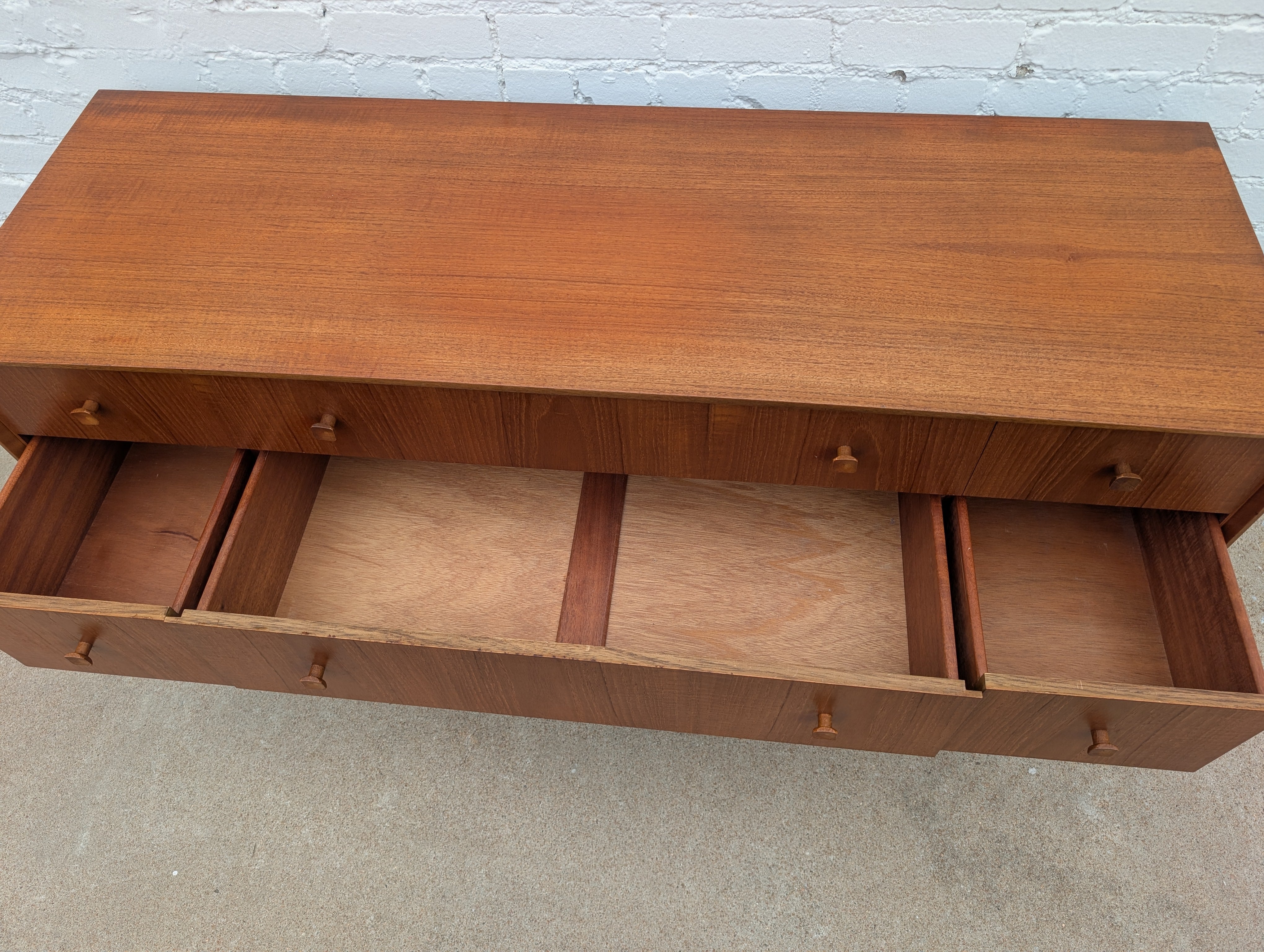 Mid Century English Modern Teak Dresser