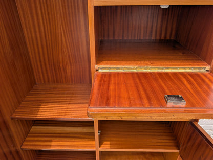 Mid Century Italian Modern Lacquered Elm and Maple Armoire