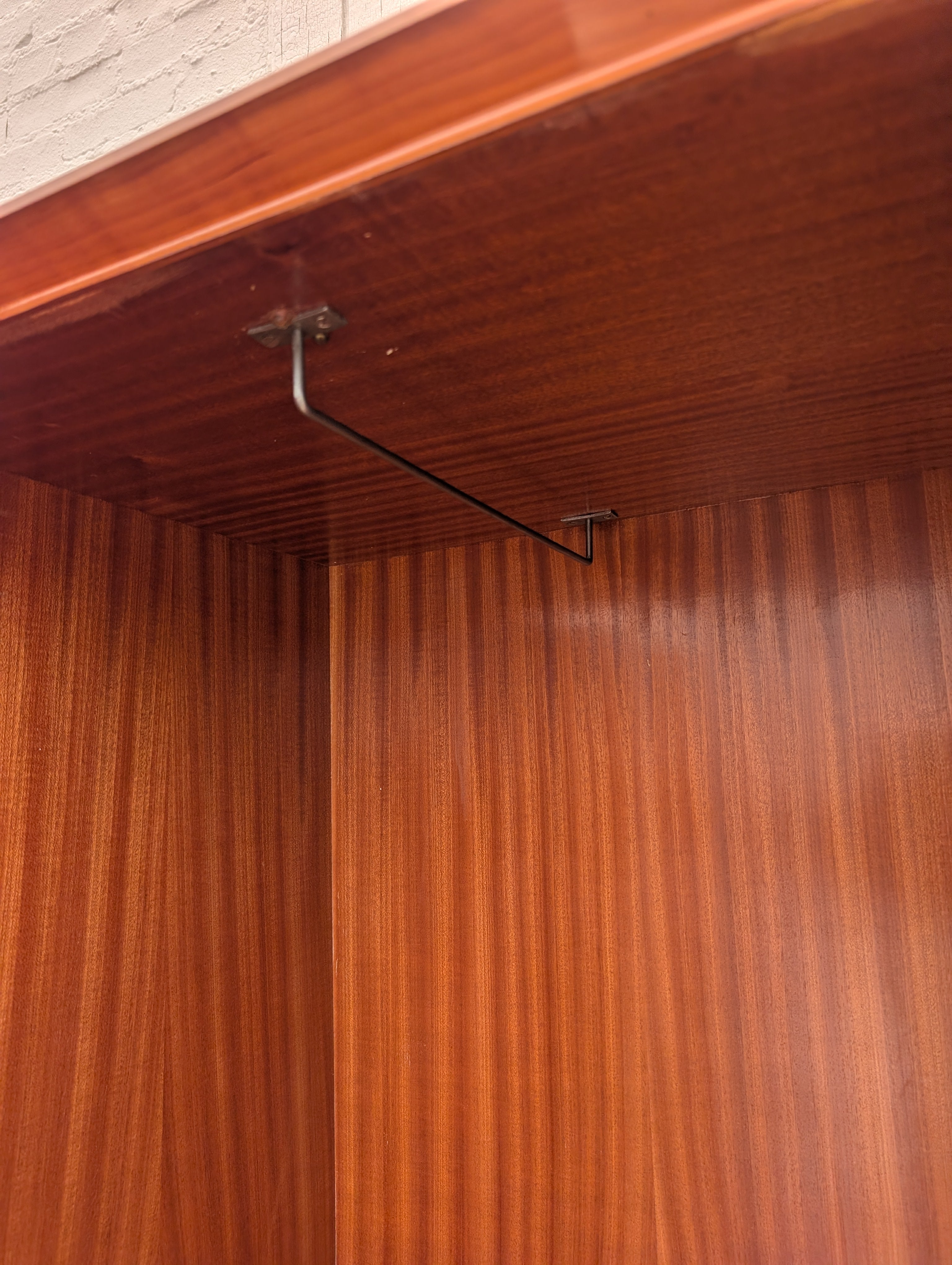 Mid Century Italian Modern Lacquered Elm and Maple Armoire