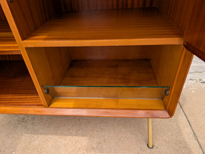 Mid Century Italian Modern Lacquered Elm and Maple Armoire