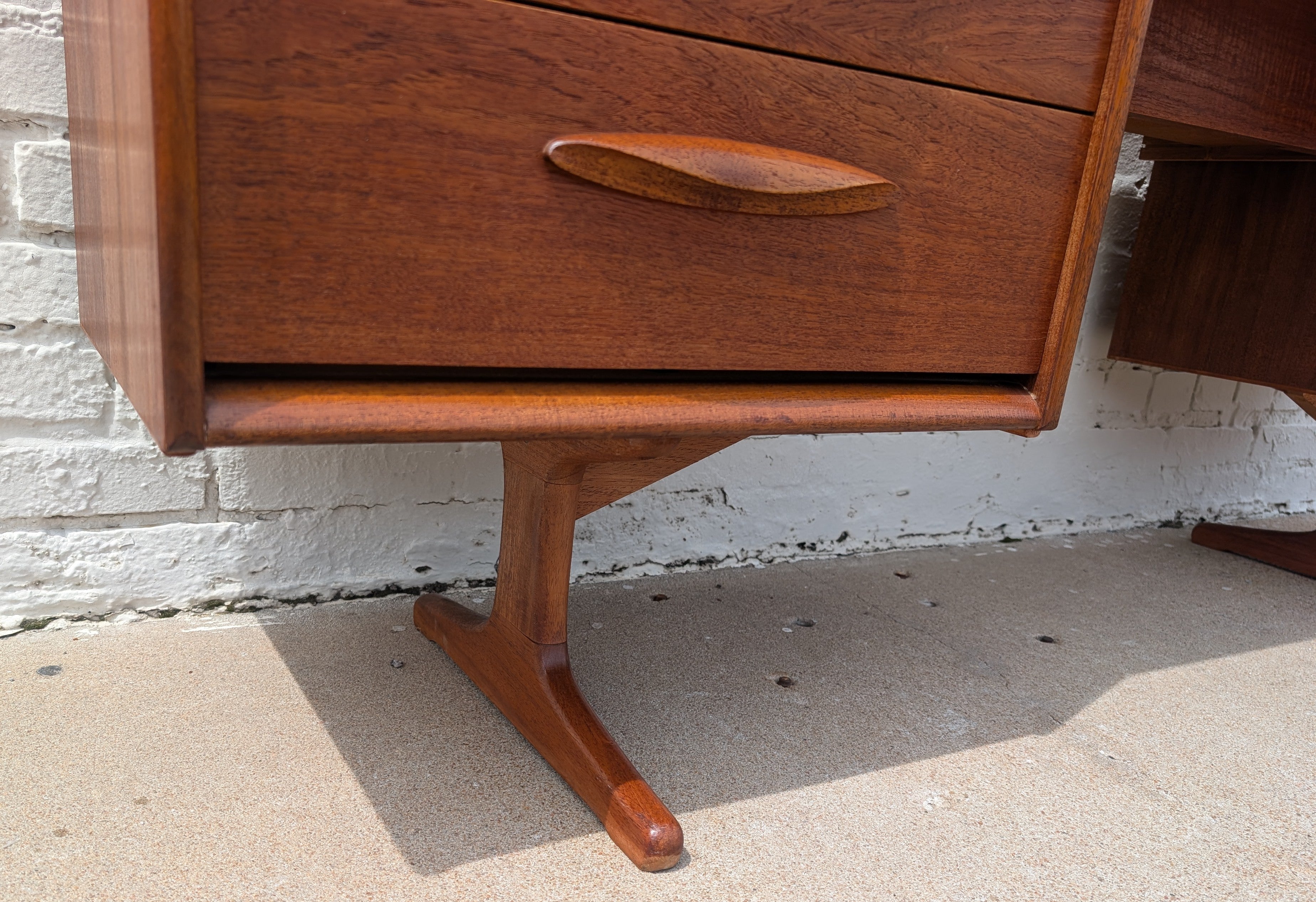 Mid Century English Modern Teak Desk/Vanity by Austin Suite