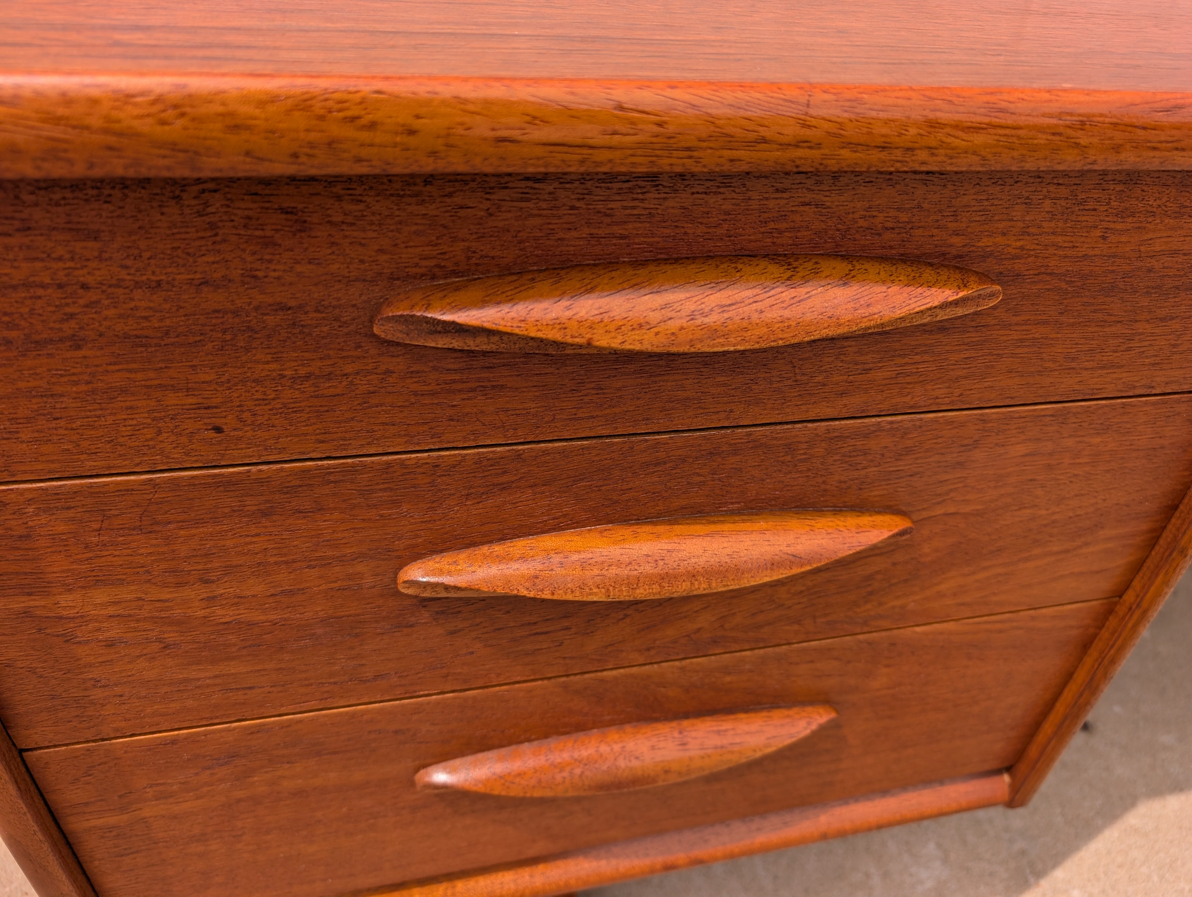 Mid Century English Modern Teak Desk/Vanity by Austin Suite