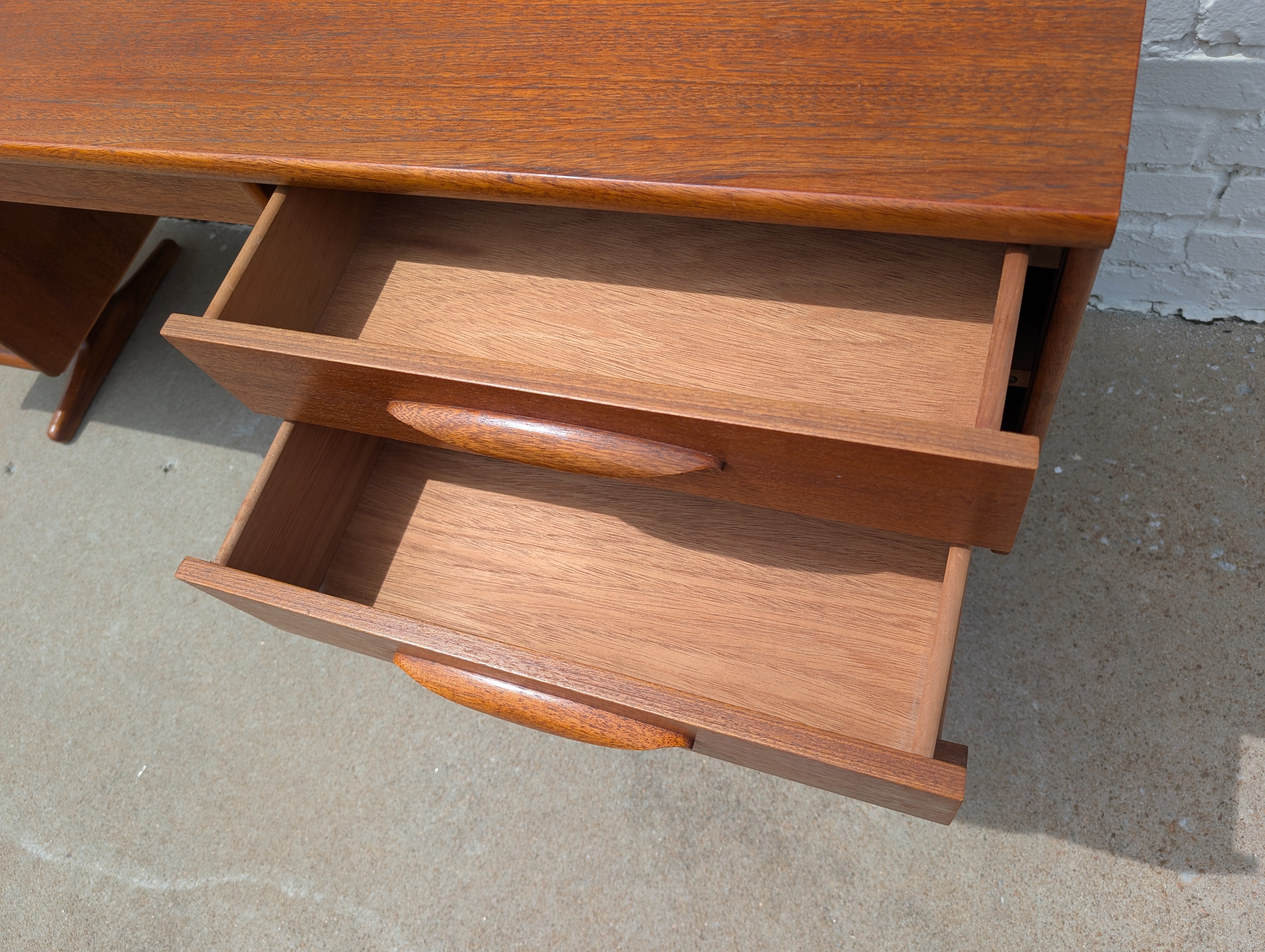Mid Century English Modern Teak Desk/Vanity by Austin Suite