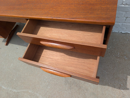 Mid Century English Modern Teak Desk/Vanity by Austin Suite