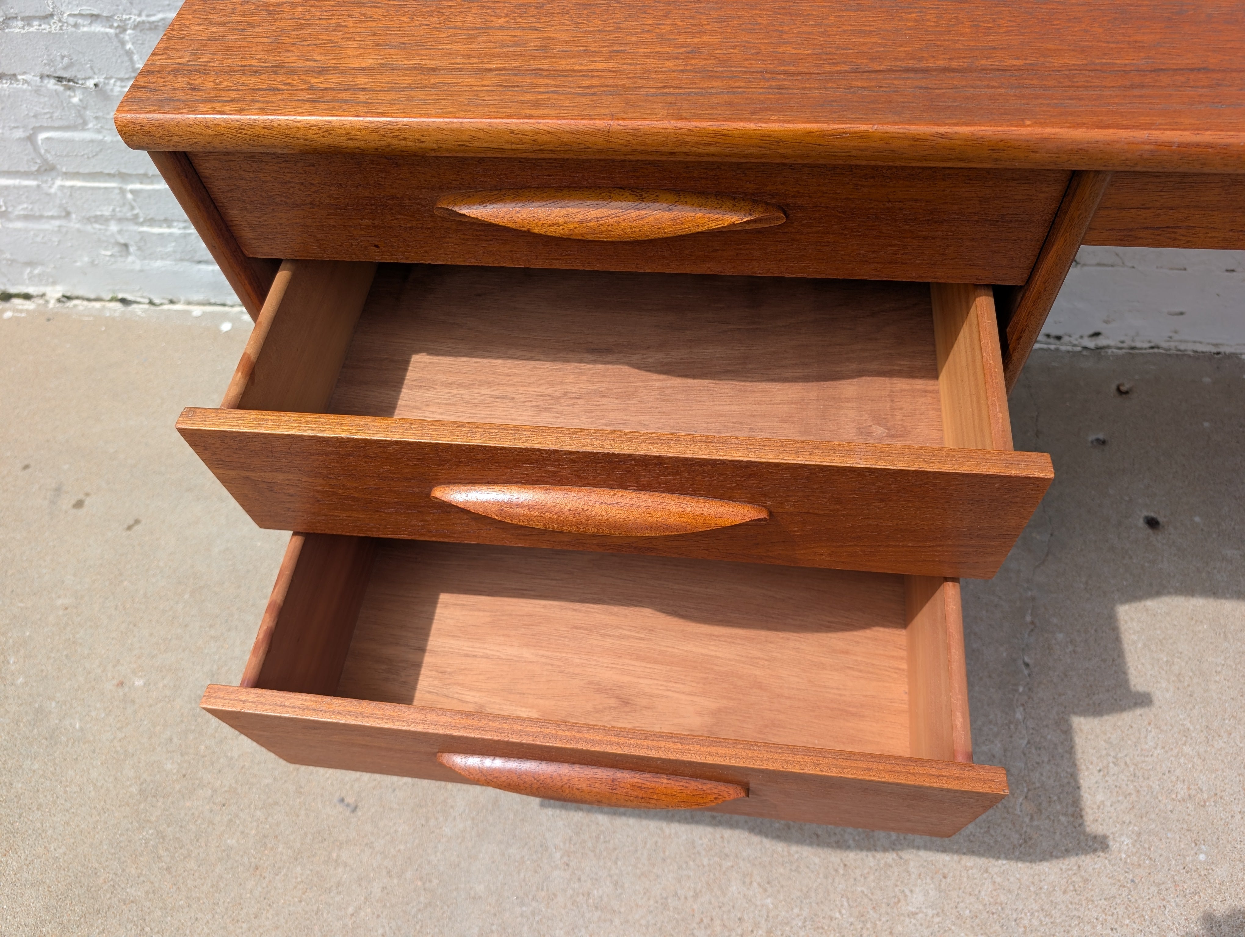 Mid Century English Modern Teak Desk/Vanity by Austin Suite