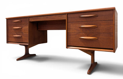 Mid Century English Modern Teak Desk/Vanity by Austin Suite