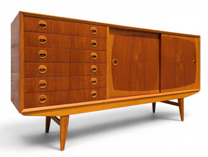 Mid Century Danish Modern Teak Credenza Attributed to Early IKEA
