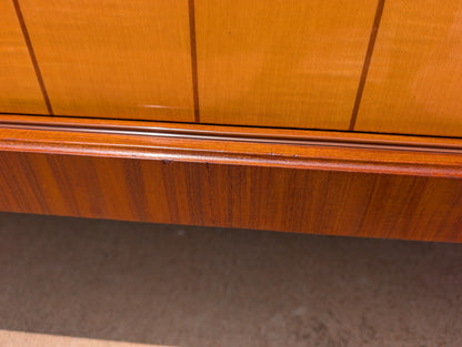 Mid Century Italian Modern Lacquered Mahogany and Elm Sideboard