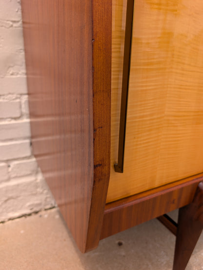 Mid Century Italian Modern Lacquered Mahogany and Elm Sideboard