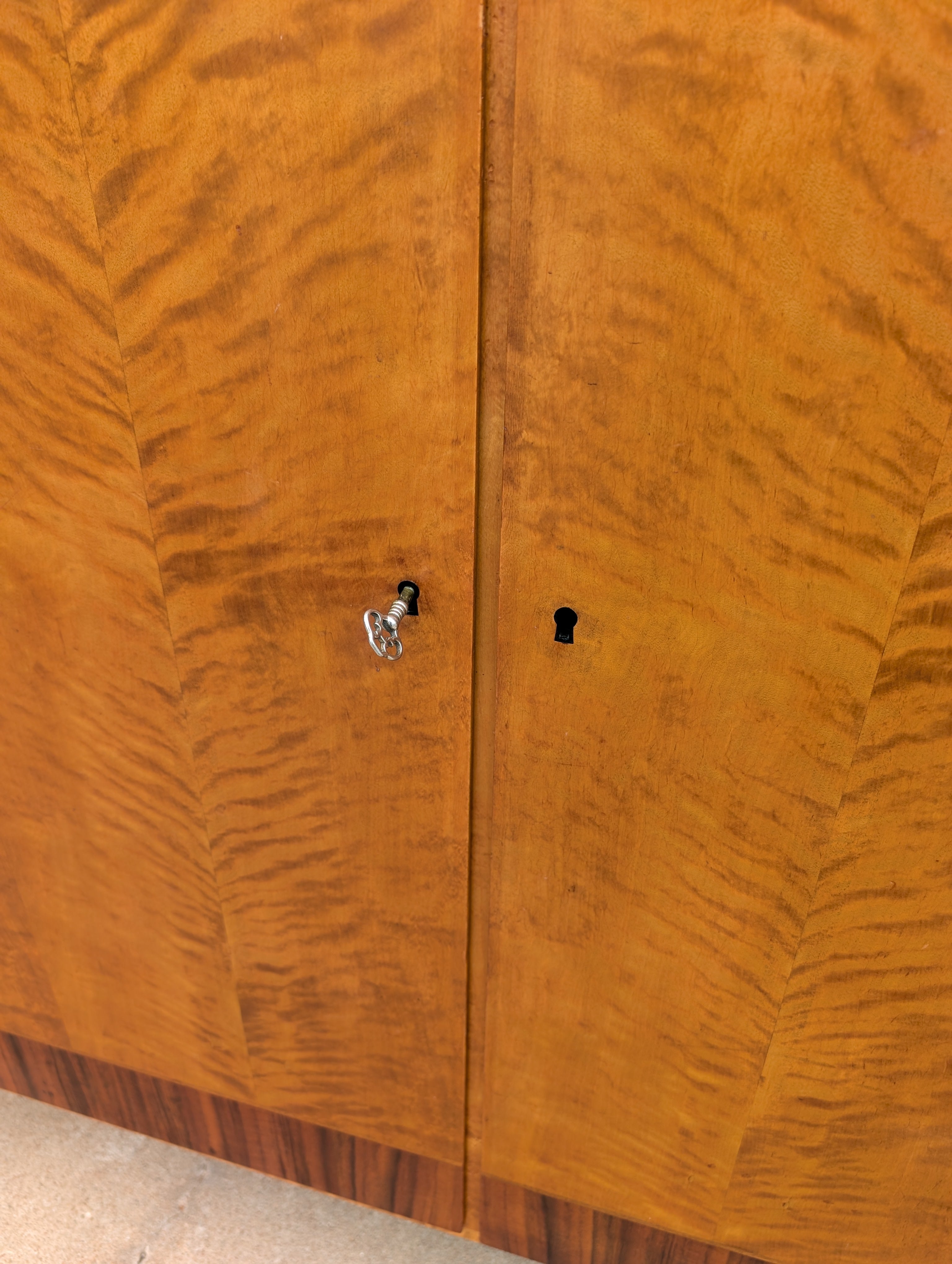 Modern Swedish Art Deco Birch and Oak Cabinet