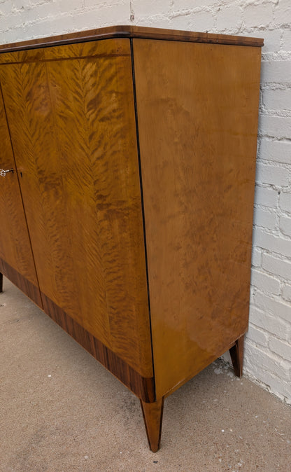 Modern Swedish Art Deco Birch and Oak Cabinet