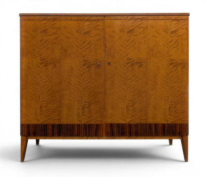 Modern Swedish Art Deco Birch and Oak Cabinet