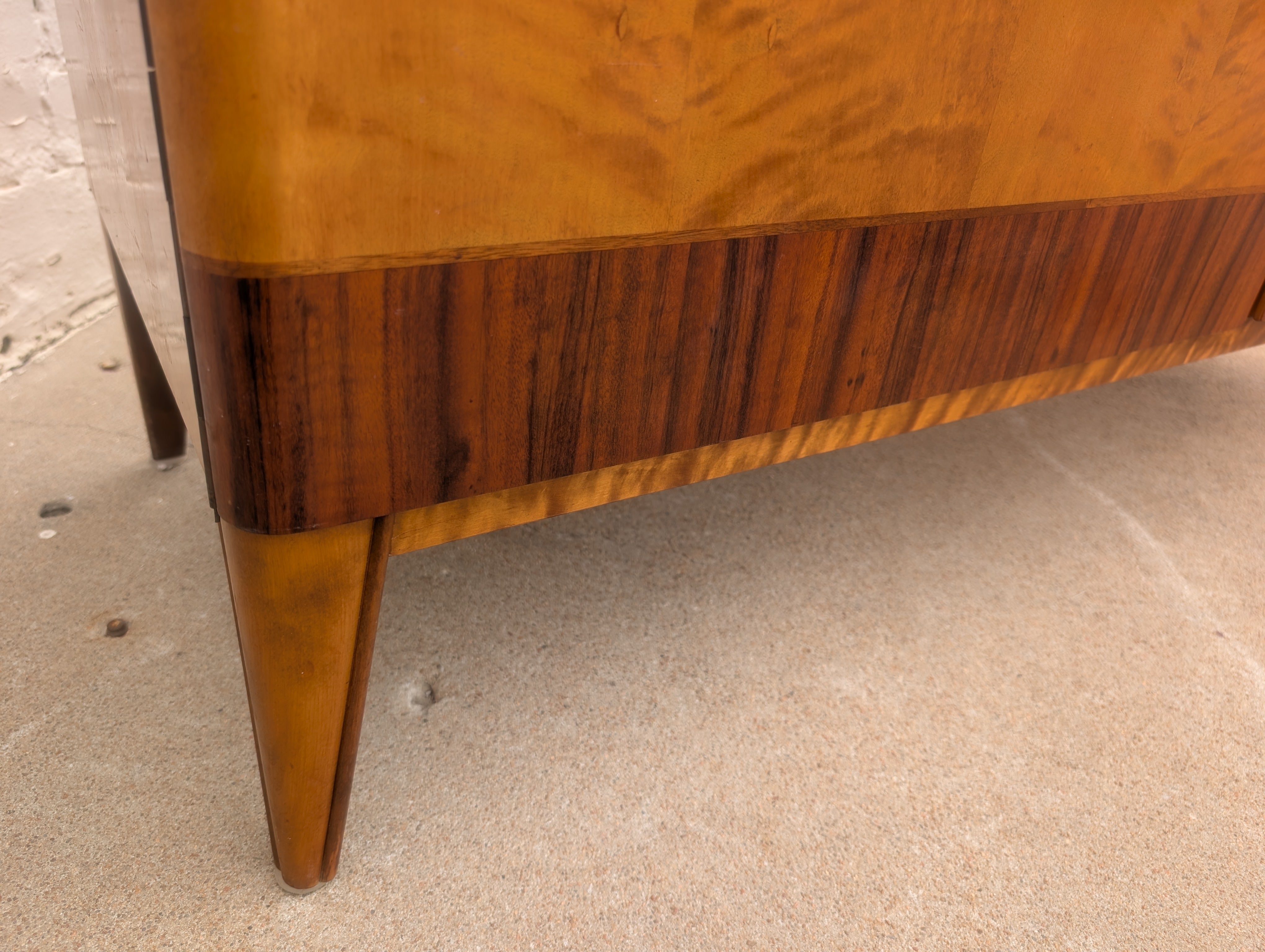 Modern Swedish Art Deco Birch and Oak Cabinet