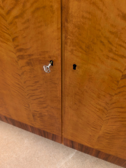 Modern Swedish Art Deco Birch and Oak Cabinet