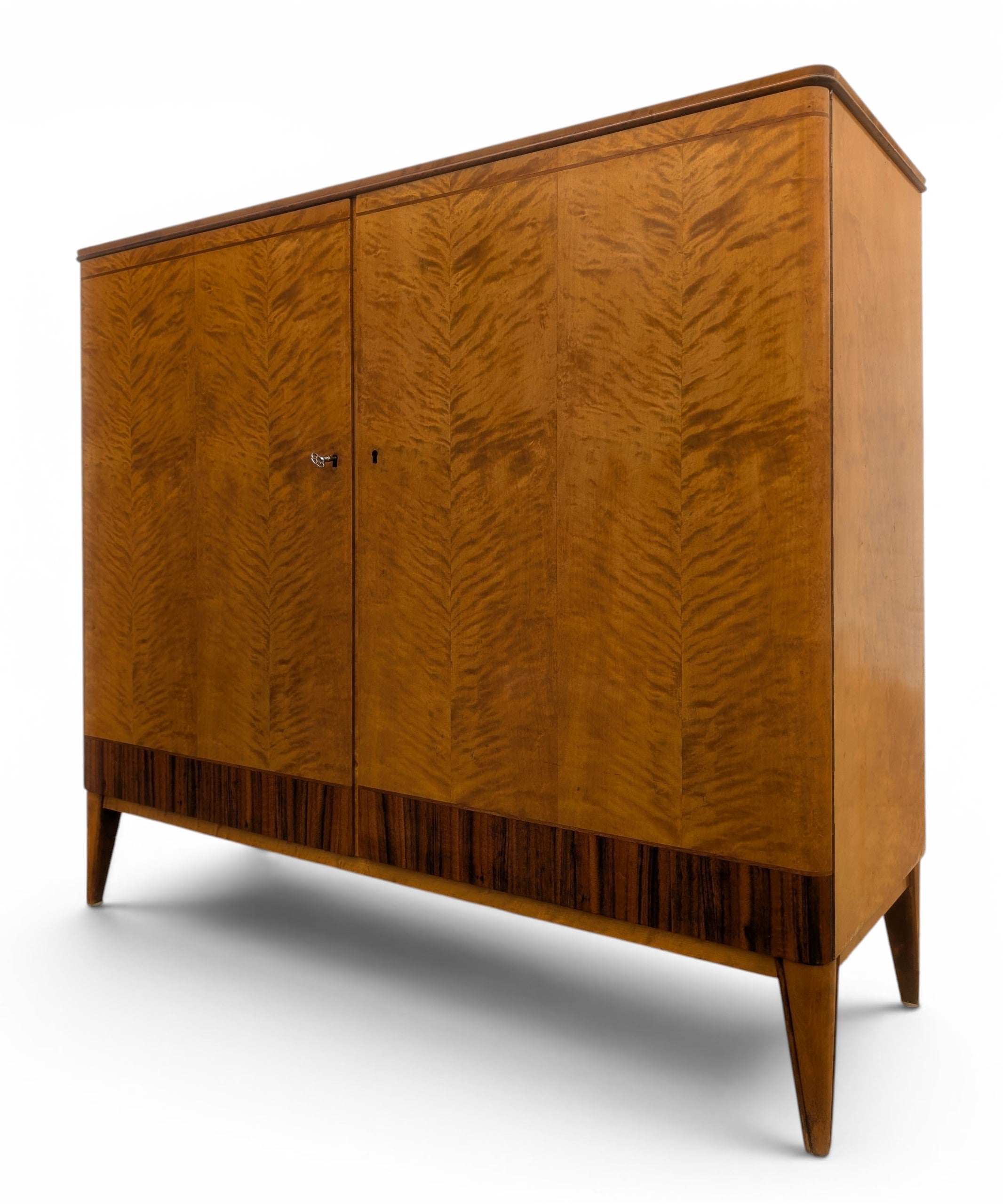 Modern Swedish Art Deco Birch and Oak Cabinet