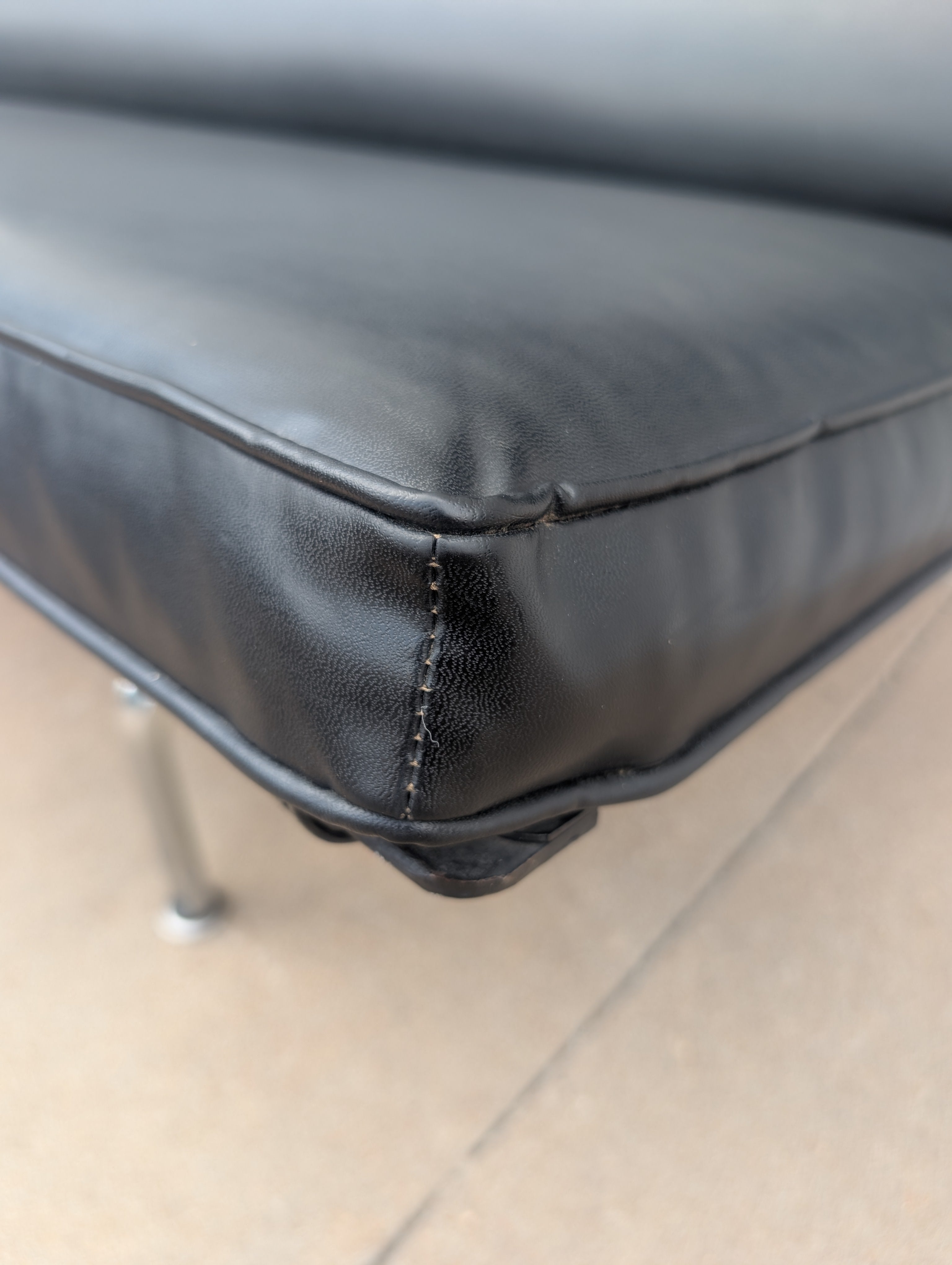 Mid Century Modern Early Generation Herman Miller Black Sofa Compact
