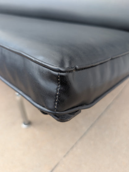 Mid Century Modern Early Generation Herman Miller Black Sofa Compact