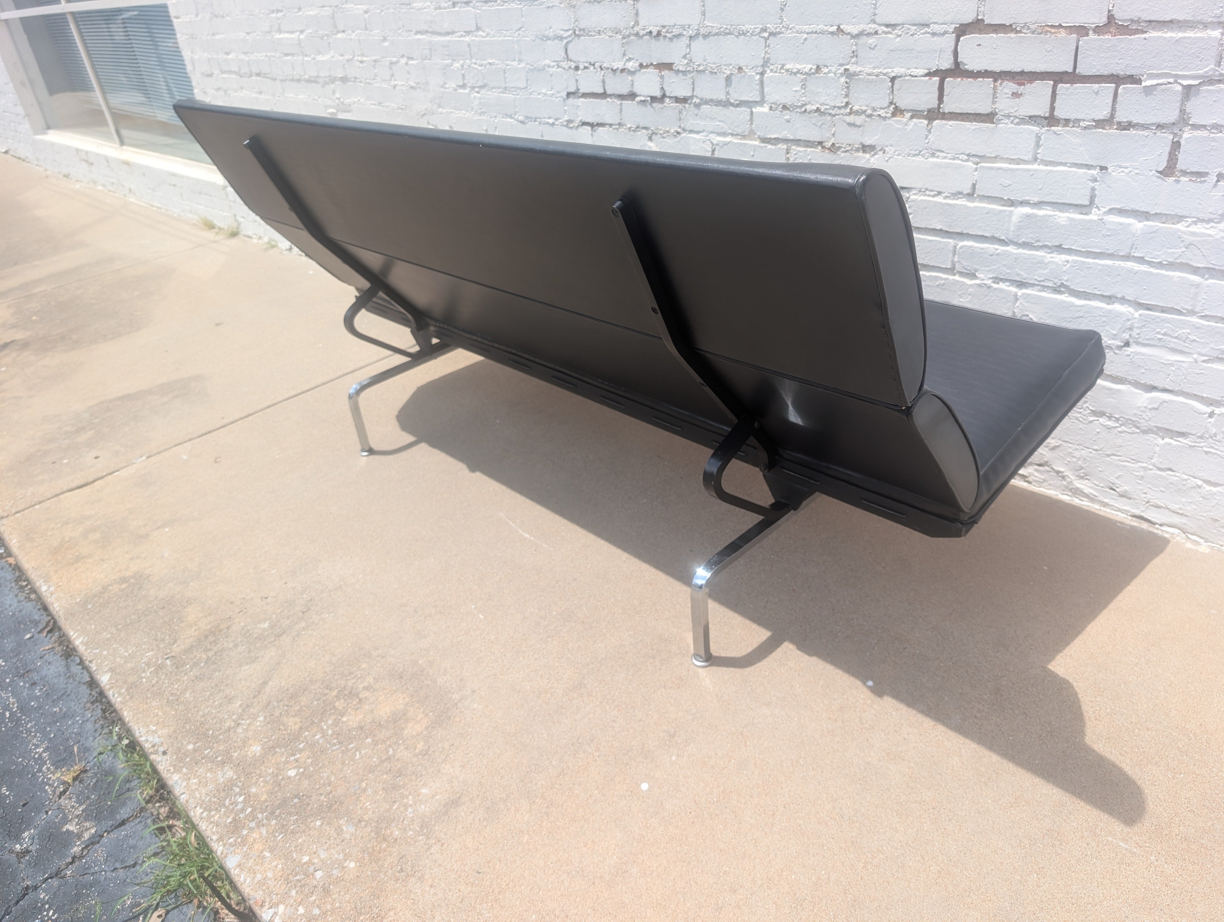 Mid Century Modern Early Generation Herman Miller Black Sofa Compact