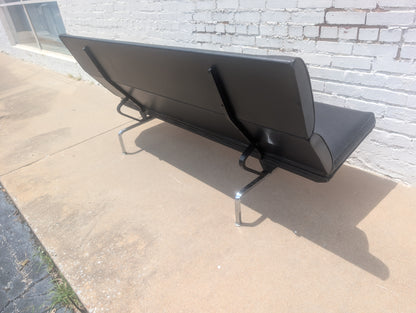 Mid Century Modern Early Generation Herman Miller Black Sofa Compact