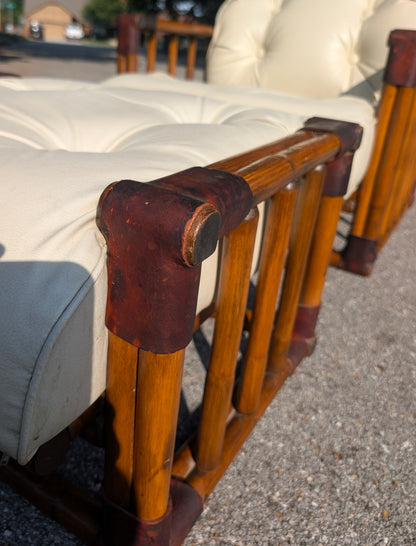 Mid Century Modern Bamboo Chair and Ottoman by Ficks Reed