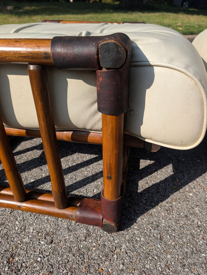 Mid Century Modern Bamboo Chair and Ottoman by Ficks Reed