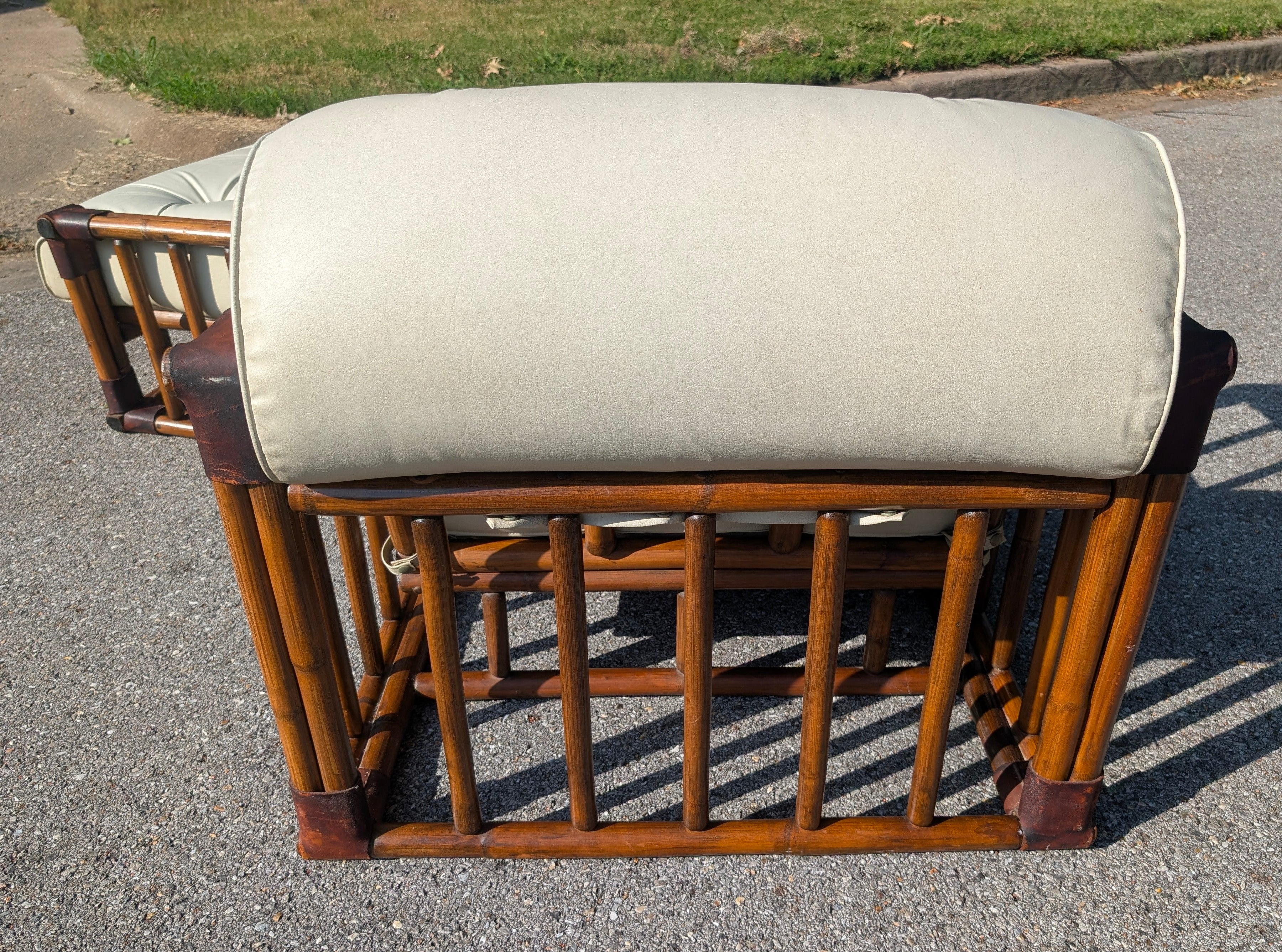 Mid Century Modern Bamboo Chair and Ottoman by Ficks Reed