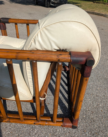 Mid Century Modern Bamboo Chair and Ottoman by Ficks Reed
