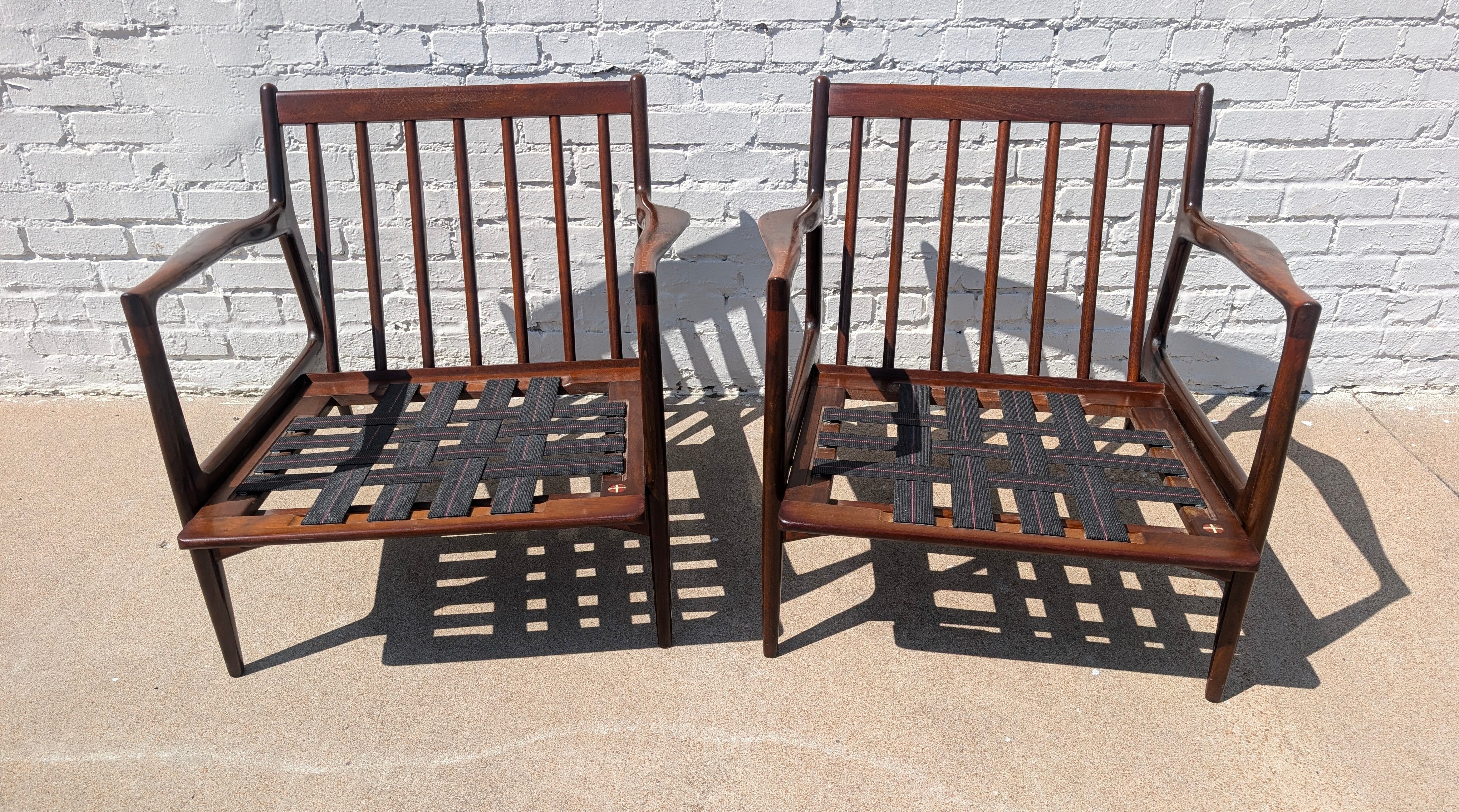 Mid Century Danish Modern Kofod Larsen Side Chairs by Selig