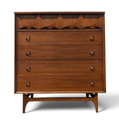 Mid Century Modern Broyhill Brasilia Walnut Dresser