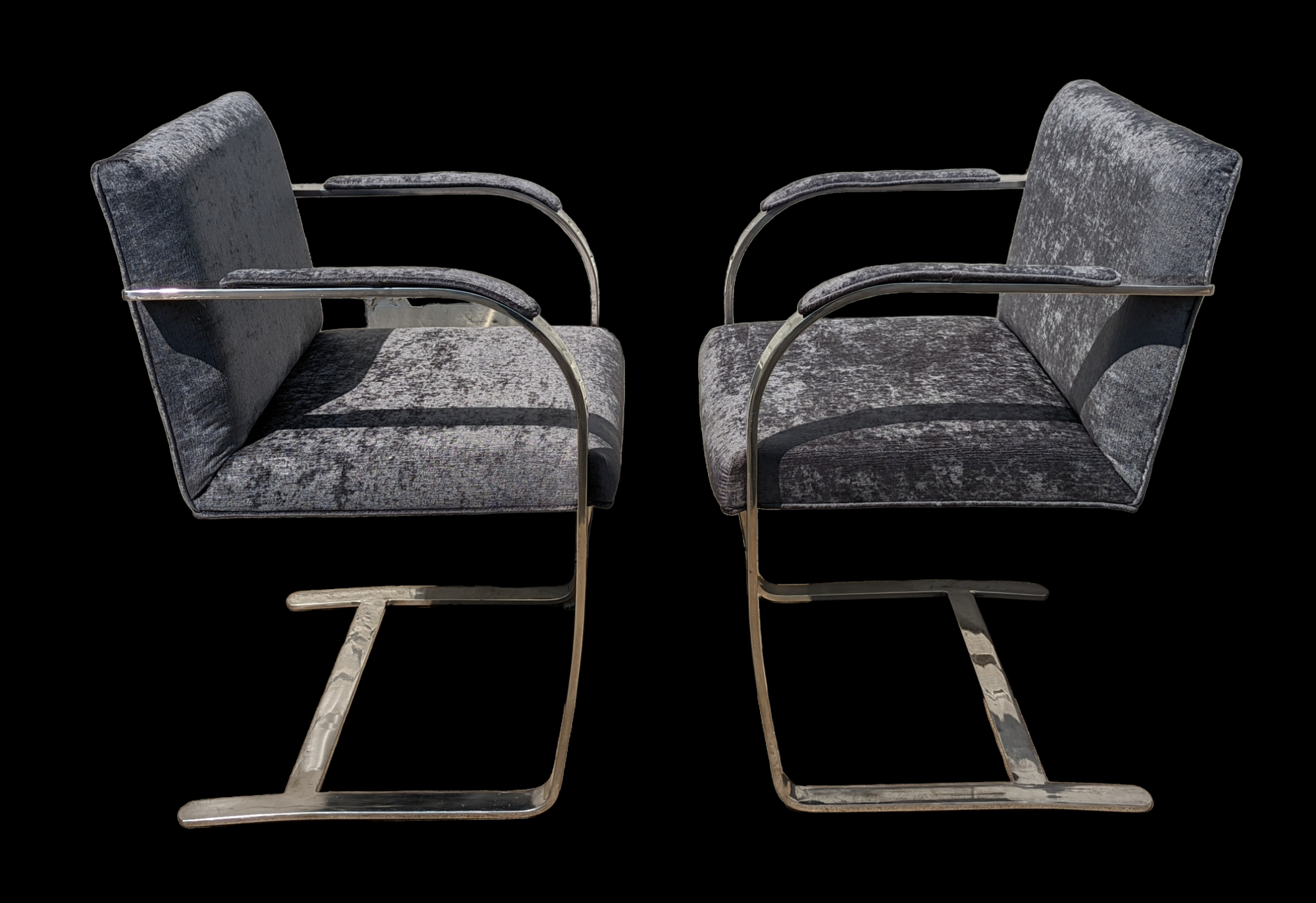Mid Century Modern Mies Van Der Rohe Flatbar Chairs