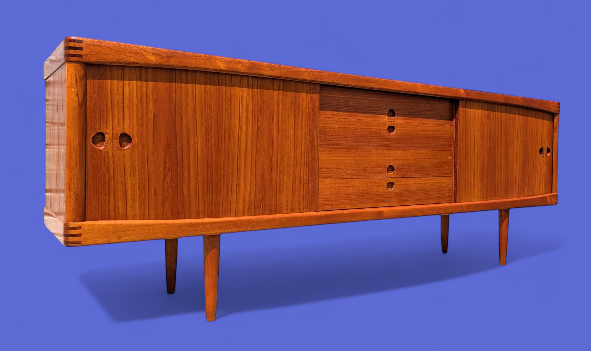 Mid Century Danish Modern Teak Sideboard by Bramin