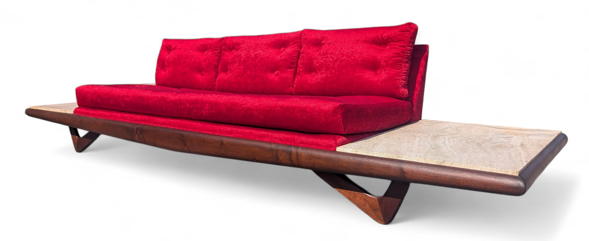 Mid Century Modern Adrian Pearsall Tavertine Side Table Boomerang Leg Sofa