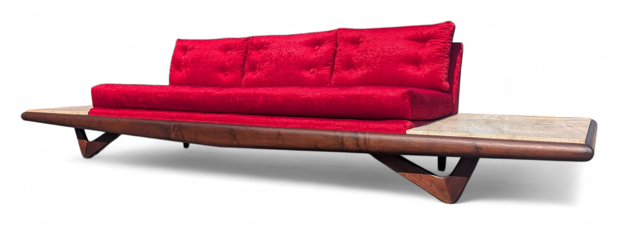 Mid Century Modern Adrian Pearsall Tavertine Side Table Boomerang Leg Sofa