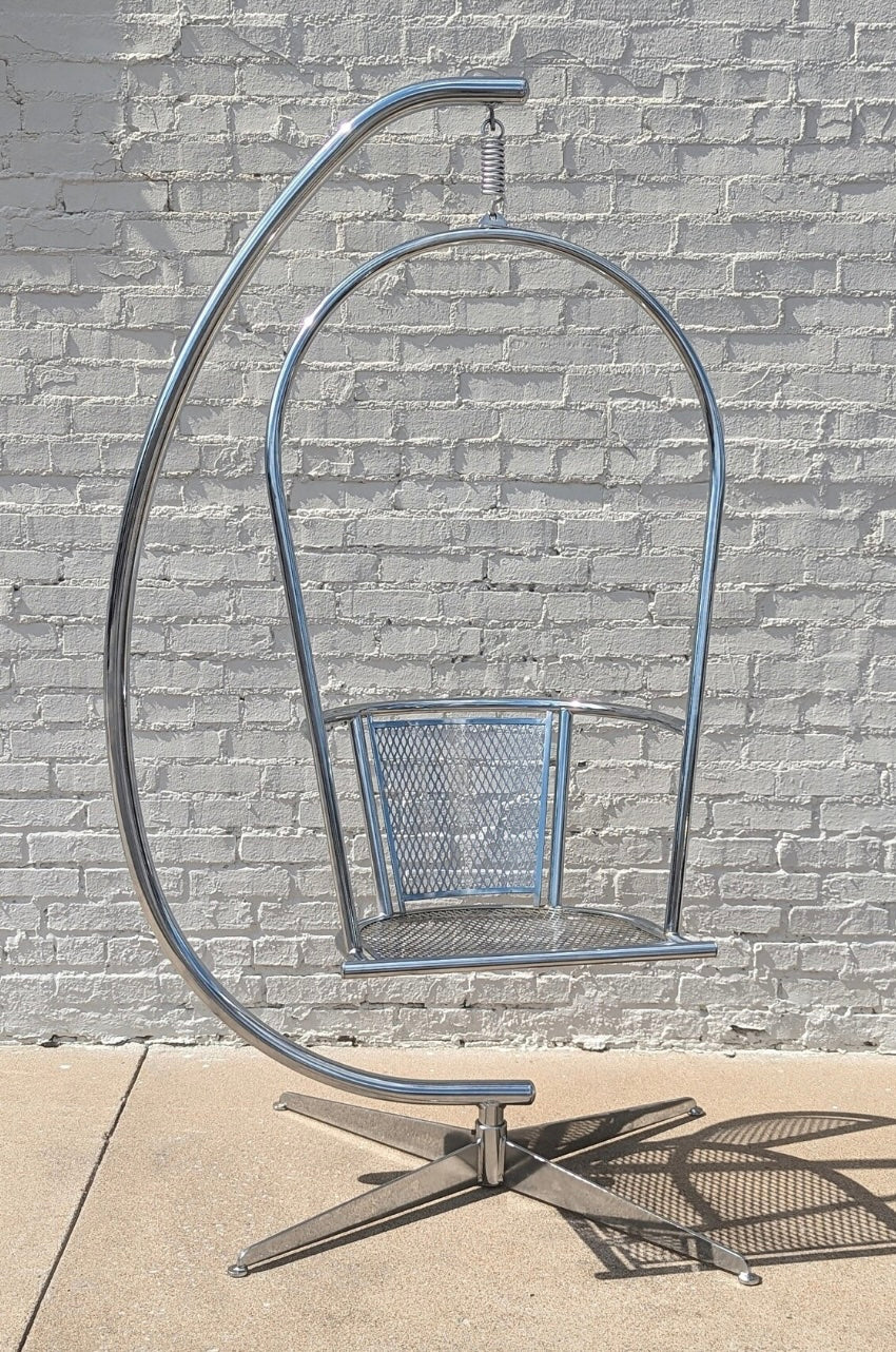 Post Modern Chrome Suspension Basket Chair