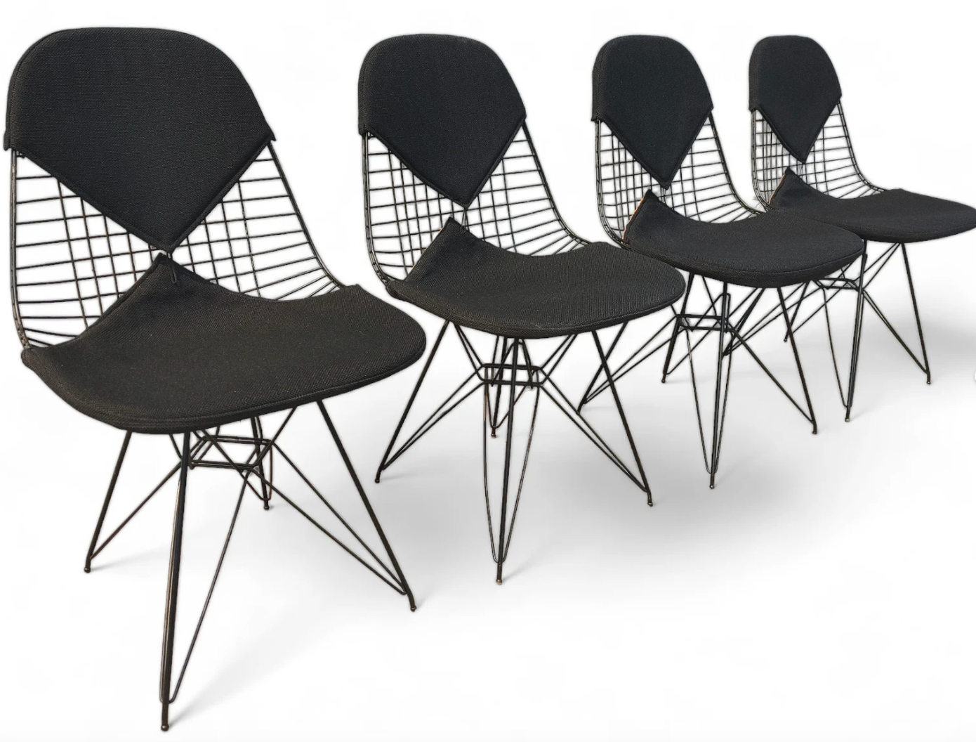 Mid Century Modern Herman Miller Eiffel Wire Chairs