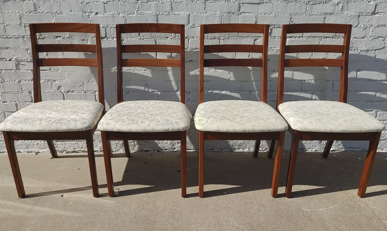 Mid Century Modern Teak English Dining Chairs