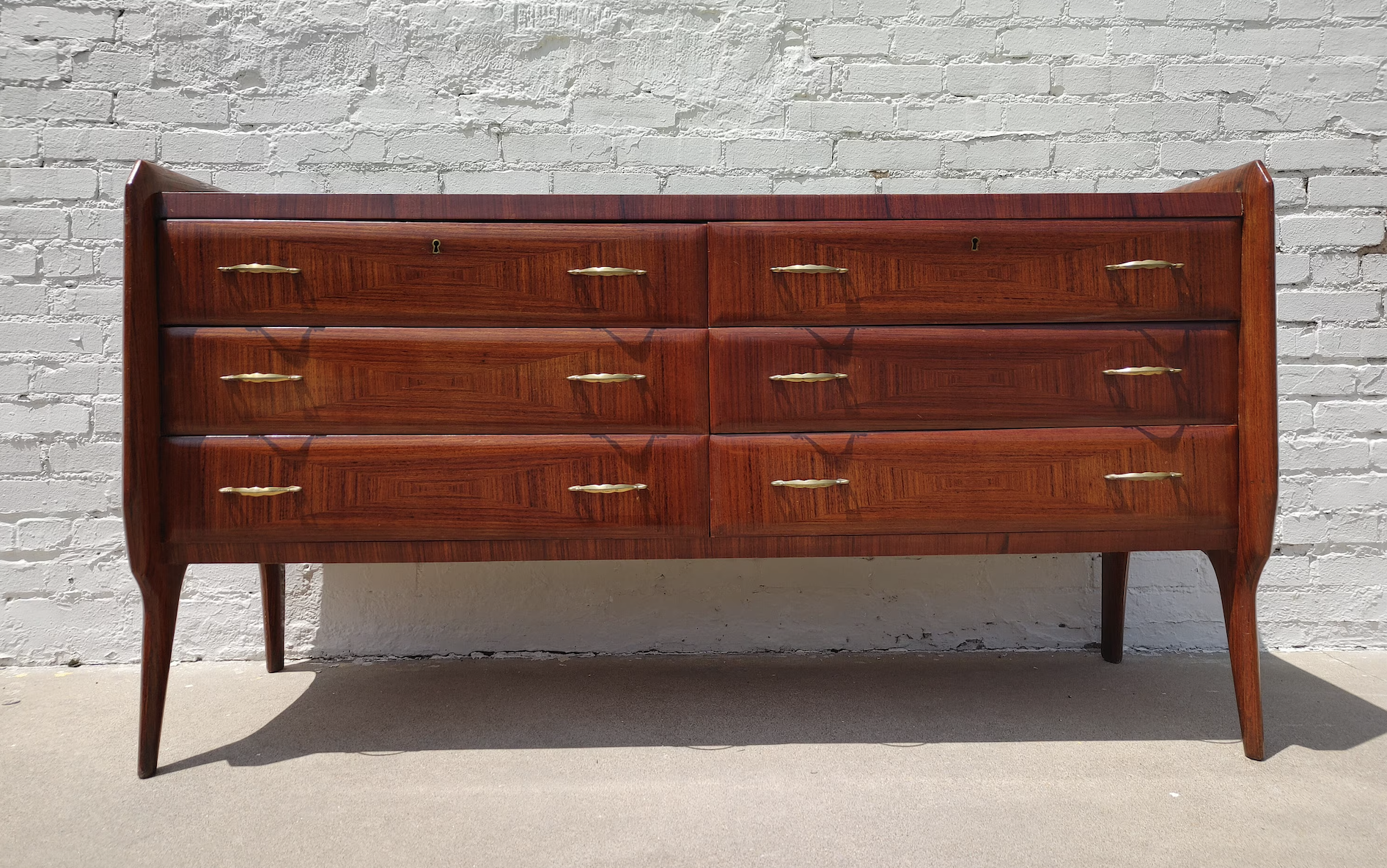Italian Rosewood Herringbone Pattern Dresser
