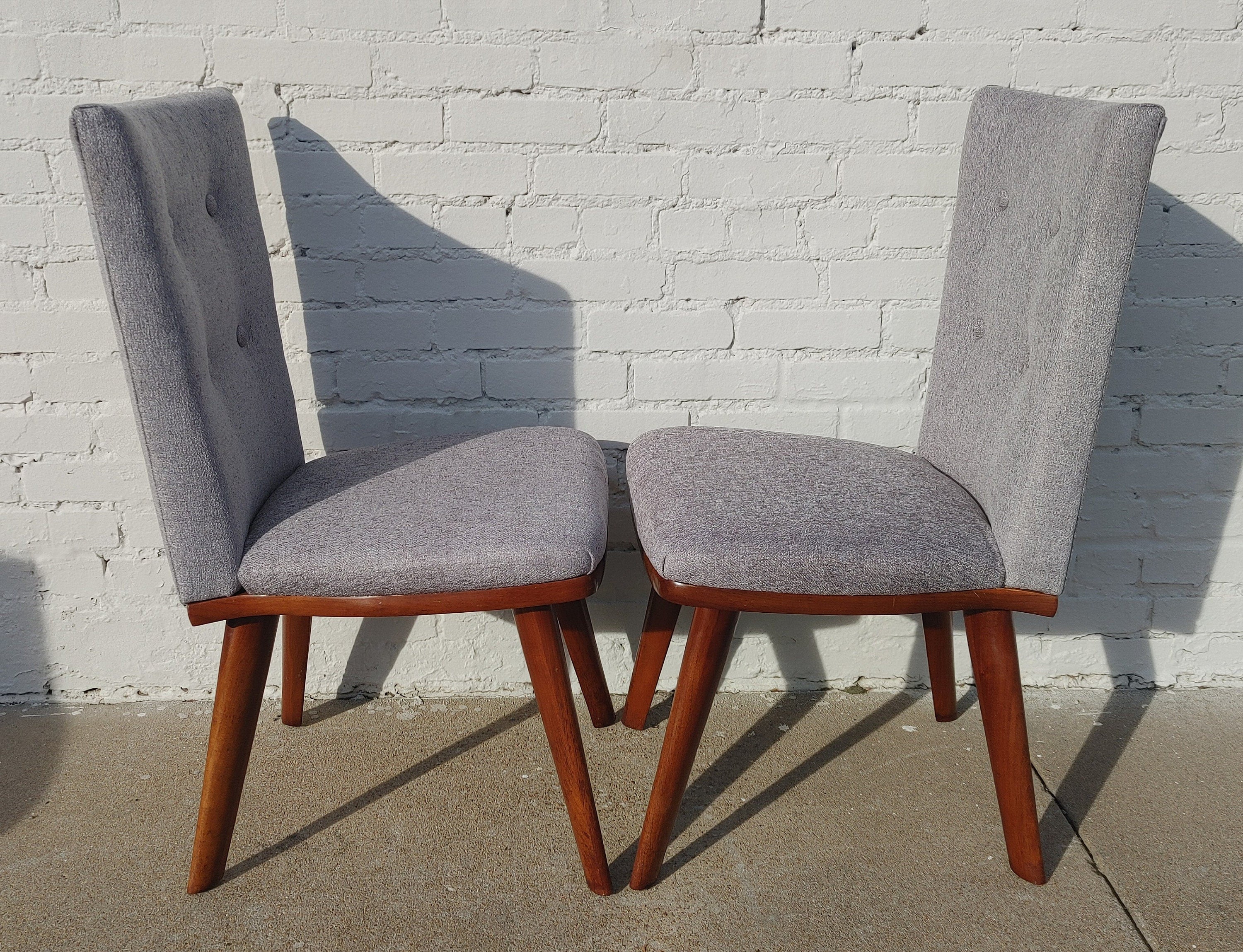 Mid Century Modern Solid Walnut Chairs by Bissman