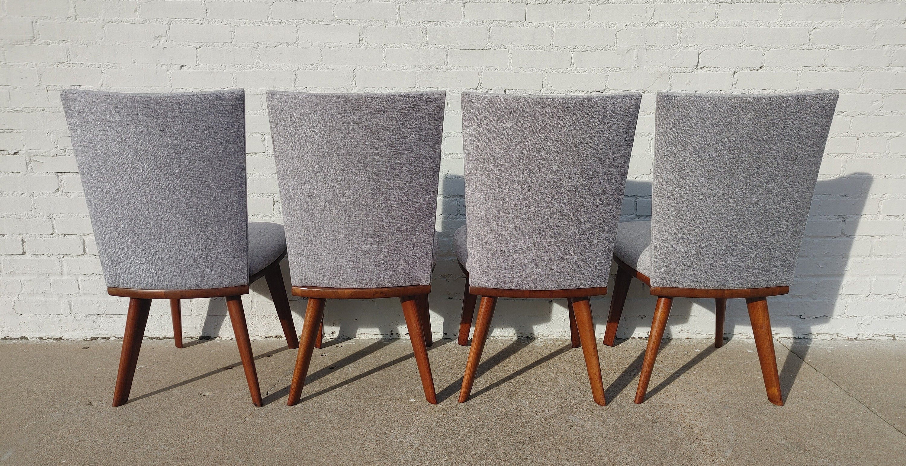 Mid Century Modern Solid Walnut Chairs by Bissman