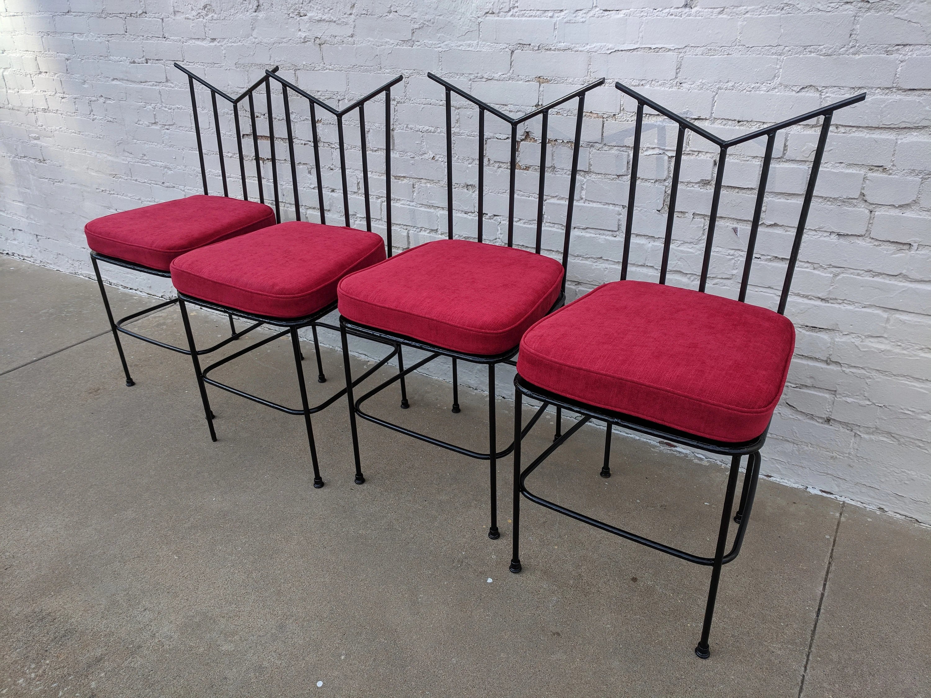 Mid Century Modern Wrought Iron Dining Chairs
