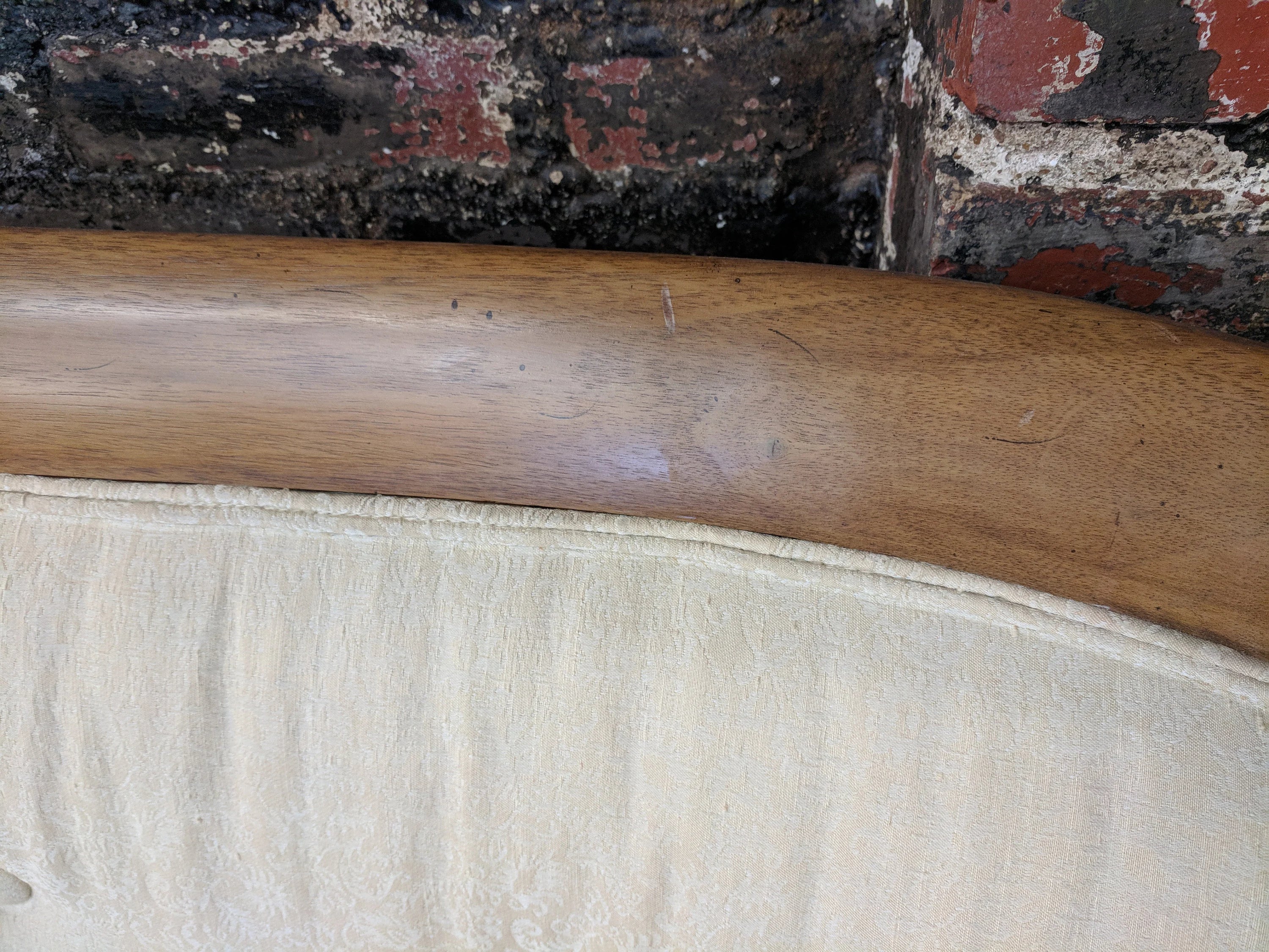 Mid Century Modern Drexel Walnut Trim Sofa