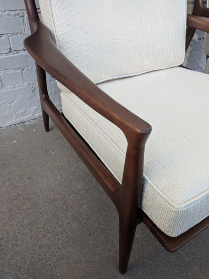 Mid Century Modern Milo Baughman Walnut Lounge Chairs